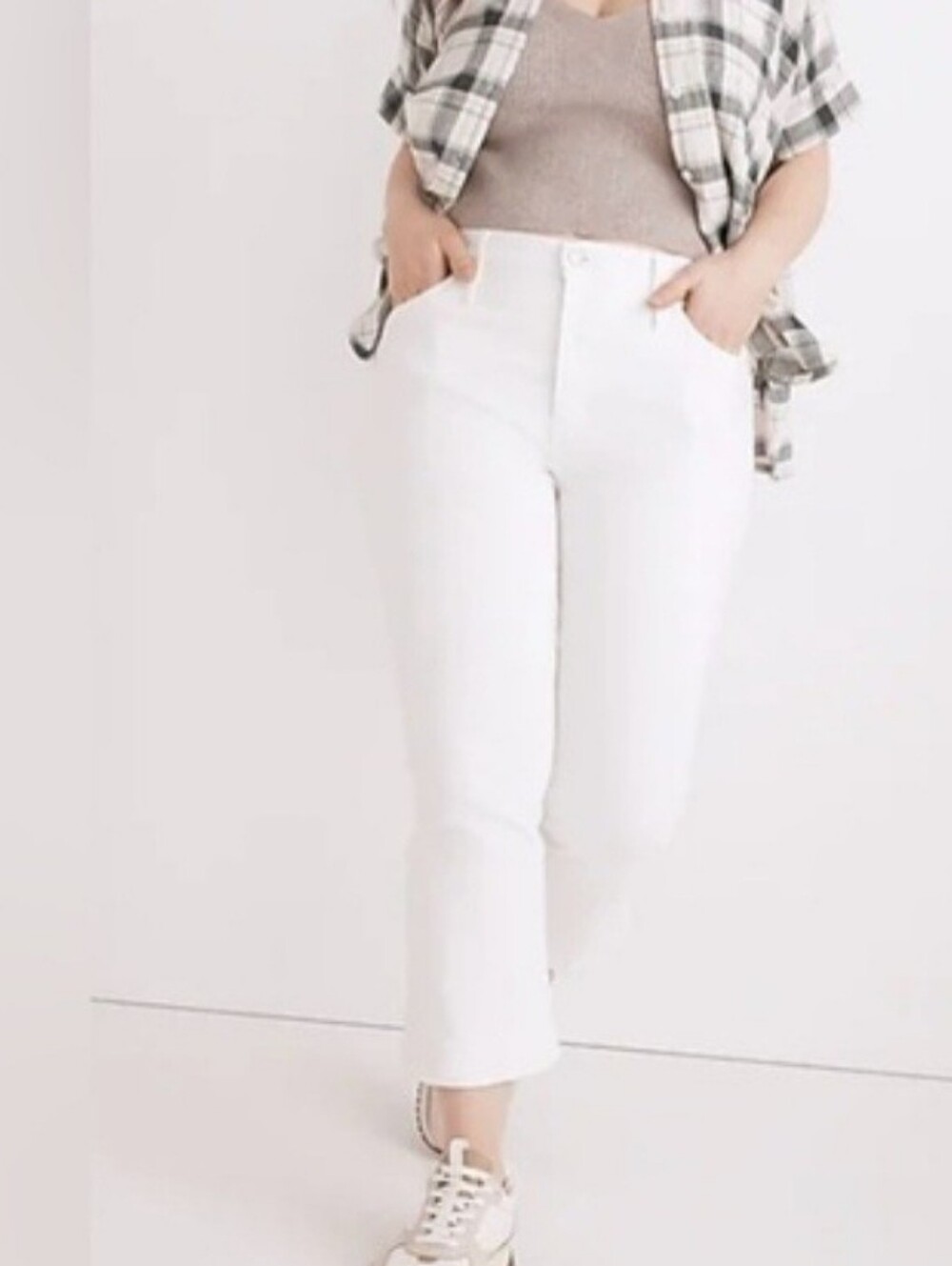 Madewell Cali Denim Boot Cut White Jeans